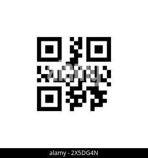 Symbol für QR-Code-Flachvektor. Einfaches, ausgefülltes Symbol auf weißem Hintergrund. Designvorlage für QR-Code-Zeichen für Web- und Mobile-UI-Element Stock Vektor