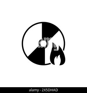 CD brennen, DVD-Flachvektorsymbol brennen. Einfaches, ausgefülltes Symbol auf weißem Hintergrund. Brennen von CD, Brennen von DVD-Schildern für Web- und Mobilgeräte Stock Vektor