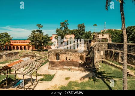 Blick auf die Ruinen in Fort Jesus, Mombasa Stockfoto