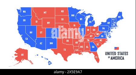 USA Voting Map. Posterkarte der Vereinigten Staaten Stock Vektor