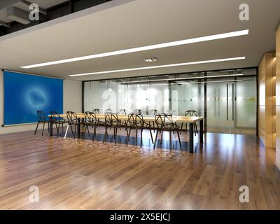 3D-Render moderne Büro innen Stockfoto