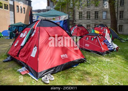 London, Großbritannien. Mai 2024. Pro-palästinensisches Protestlager an der SOAS (School of Oriental and African Studies, Teil der Universität London), während Israel seine Angriffe auf Gaza fortsetzt. Quelle: Vuk Valcic/Alamy Live News Stockfoto