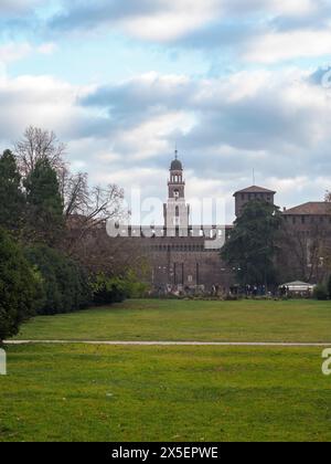 Sempione Park in Mailand, Lombardei, Italien, im Dezember Stockfoto