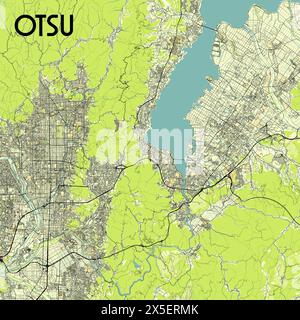 Otsu Japan Karte Poster Kunst Stock Vektor