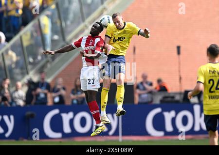 BRÜSSEL - (l-r) Mandela Keita vom Royal Antwerp FC, Gustaf Nilsson von Royale Union Saint-Gilloise während des belgischen Croky Cup Endspiels zwischen Union St Gillis und Royal Antwerp FC im King Baudouin Stadion am 9. Mai in Brüssel, Belgien. ANP | Hollandse Hoogte | GERRIT VAN COLOGNE Stockfoto