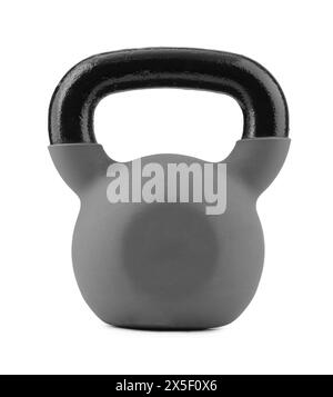 Eine Metallglocke isoliert auf weiß. Sportausrüstung Stockfoto