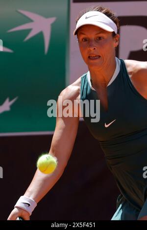 Rom, Latium, Italien. Mai 2024. Tatjana Maria (GER) spielt am 4. Tag des Internazionali BNL D’Italia 2024 im Foro Italico am 9. Mai 2024 in Rom. (Kreditbild: © Ciro de Luca/ZUMA Press Wire) NUR REDAKTIONELLE VERWENDUNG! Nicht für kommerzielle ZWECKE! Stockfoto