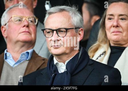 Paris, Frankreich, Frankreich. Mai 2024. Frankreichs Wirtschafts- und Finanzminister Bruno LE MAIRE beim UEFA Champions League-Spiel zwischen Paris Saint-Germain und Borussia Dortmund am 7. Mai 2024 im Parc des Princes Stadion in Paris. (Kreditbild: © Matthieu Mirville/ZUMA Press Wire) NUR REDAKTIONELLE VERWENDUNG! Nicht für kommerzielle ZWECKE! Stockfoto