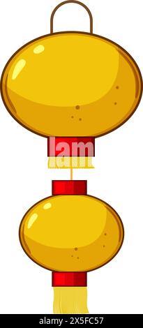 Neue chinesische Lampe Cartoon Vektor Illustration Stock Vektor
