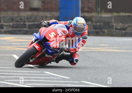 9. Mai 2024; Briggs EquipmentNorth West 200 Motorcycle Race, Portrush, Antrim, Nordirland; North West 200 Qualifying und Rennen; Dean Harrison (Honda Racing UK) war viertschnellste im Superbike Qualifying Stockfoto