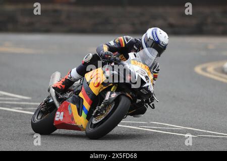 9. Mai 2024; Briggs EquipmentNorth West 200 Motorcycle Race, Portrush, Antrim, Nordirland; North West 200 Qualifying und Rennen; Conor Cummins (Milenco von Padgetts Motorcycles Honda) während des Superbike Qualifying Stockfoto
