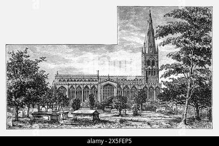 St. Mary Magdalene Church, Newark-on-Trent, im 19. Jahrhundert von Norden aus gesehen. Schwarz-weiß-Illustration aus unserem eigenen Land Band III, veröffentlicht von Cassell, Petter, Galpin & Co. Im späten 19. Jahrhundert. Stockfoto