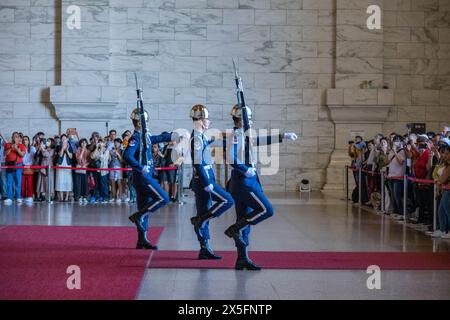 Wachwechsel in der Chiang Kai-shek Memorial Hall, Taipeh, Taiwan Stockfoto