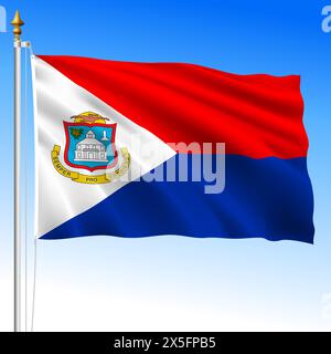 Sint Maarten, offizielle Nationalflagge, niederländische Antillen, Vektorillustration Stock Vektor