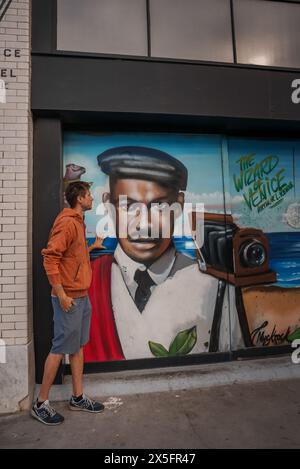 Lebendiges Wandbild des Zauberers von Venedig in Venice Beach Stockfoto