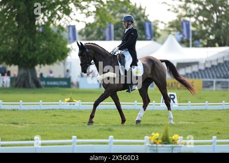 William Levett aus Australien mit Huberthus AC während des Dressurtests bei den Badminton Horse Trials am 9. Mai 2024, Badminton Estate, Vereinigtes Königreich (Foto: Maxime David - MXIMD Pictures) Stockfoto