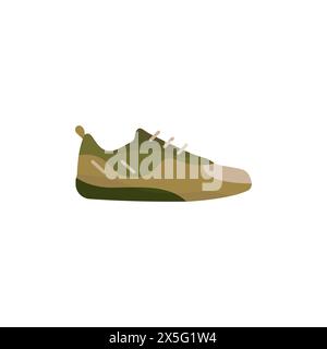 Schuhe mit stylischem Logo. Sportschuhe Vektor. Symbol läuft. Sneaker-Symbol auf weißem Hintergrund. Vektorabbildung. Stock Vektor