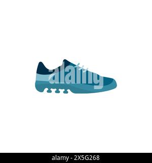 Schuhe mit stylischem Logo. Sportschuhe Vektor. Symbol läuft. Sneaker-Symbol auf weißem Hintergrund. Vektorabbildung. Stock Vektor