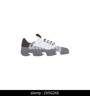 Schuhe mit stylischem Logo. Sportschuhe Vektor. Symbol läuft. Sneaker-Symbol auf weißem Hintergrund. Vektorabbildung. Stock Vektor