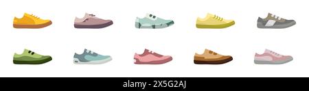 Schuhe mit stylischem Logo. Sportschuhe Vektor. Symbol läuft. Sneaker-Symbol auf weißem Hintergrund. Vektorabbildung. Stock Vektor