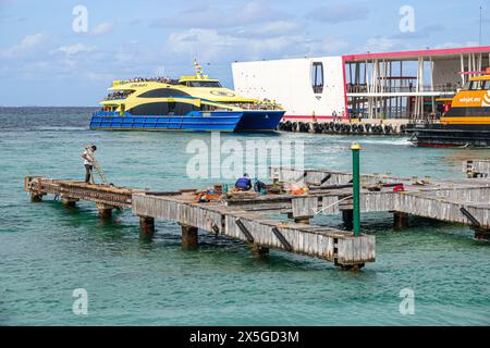 Cozumel Mexiko, Kreuzfahrthafen, San Miguel de Cozumel, norwegisches Schiff Joy Cruise Line, 7-tägiger Karibikrundgang, Avenida Rafael Melgar, Terminal Ferrys Co Stockfoto