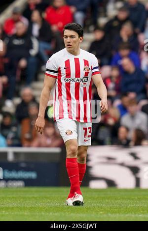 Sunderland, Großbritannien. Mai 2024. Luke O'Nien (13) während des Sunderland AFC gegen Sheffield Wednesday FC SKY Bet EFL Championship Matches im Stadium of Light, Sunderland, England, Großbritannien am 4. Mai 2024 Credit: Every Second Media/Alamy Live News Stockfoto