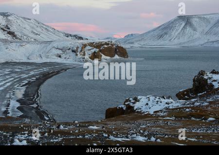 Island im Winter, malerische Landschaft Stockfoto