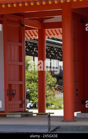 Szenen aus Nara Japan, einschließlich Tempel und Hirsche Stockfoto