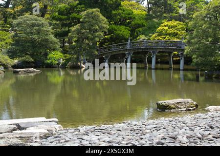 Szenen aus Nara Japan, einschließlich Tempel und Hirsche Stockfoto