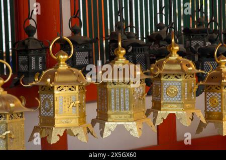 Szenen aus Nara Japan, einschließlich Tempel und Hirsche Stockfoto