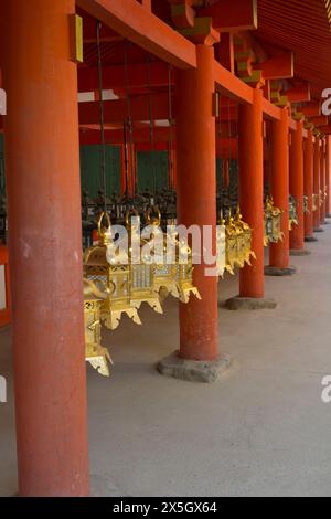 Szenen aus Nara Japan, einschließlich Tempel und Hirsche Stockfoto