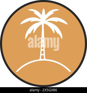 Stilisierte Palme auf der Insel Stock Vektor