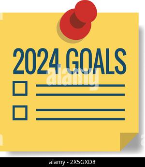 2024 SMART Goals Vektordesign mit verschiedenen Smart Goal Keywords Stock Vektor