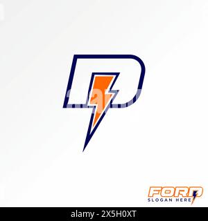 Logo Design Grafik Konzept kreativer Vektor Premium Stock Letter Initial D kursiv ohne Serifenschrift mit Donner elektrisch. Verwandte Marke für Monogramm-Schönheit Stock Vektor