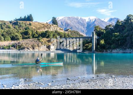 Rakaia River Gorge in der Nähe von Windwhistle, Canterbury, Südinsel, Neuseeland Stockfoto