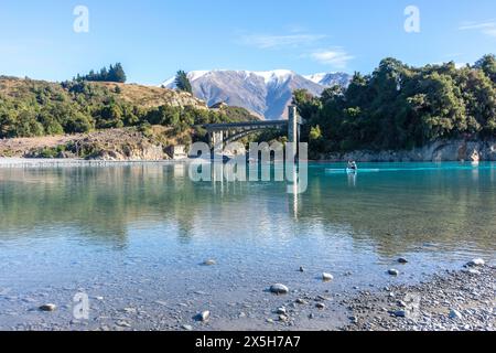 Rakaia River Gorge in der Nähe von Windwhistle, Canterbury, Südinsel, Neuseeland Stockfoto