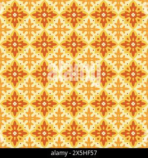 Nahtloses Vintage-Design Mit Fliesenblume. Batikmotivvektor Stock Vektor