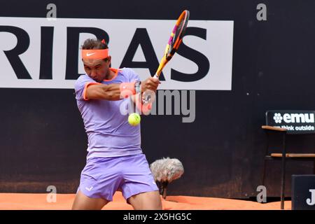 Rom, Italien. Mai 2024. Internazionali di Tennis Roma 20249 Maggio 2024 Nella Foto: Rafa Nadal Credit: Unabhängige Fotoagentur/Alamy Live News Stockfoto