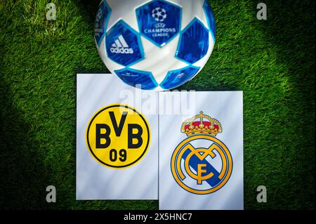 LONDON, ENGLAND, 10. MAI 2024: Borussia Dortmund (GER) vs Real Madrid (ESP). Finale der UEFA Champions League 2024. UCL-Football-Endspiel in Wembley s Stockfoto