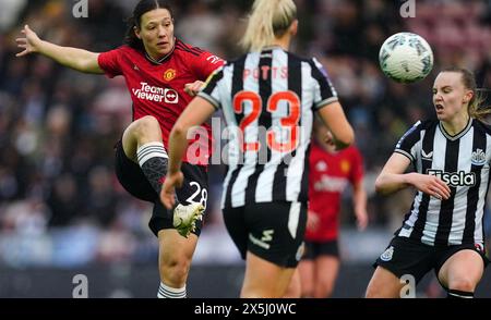 Aktenfoto vom 14.01.2024 von Rachel Williams von Manchester United. United wird versuchen, das erste große Silberstück seit dem Start der Seite im Jahr 2018 zu gewinnen, als sie Tottenham beim ausverkauften Wembley-Showdown am Sonntag gegenüberstehen. Ausgabedatum: Freitag, 10. Mai 2024. Stockfoto