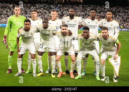 Madrid, Espagne. Mai 2024. Team von Real Madrid während der UEFA Champions League, Halbfinale, 2. Leg Fußballspiel zwischen Real Madrid und Bayern München am 8. Mai 2024 im Santiago Bernabeu Stadion in Madrid, Spanien - Foto Laurent Lairys/DPPI Credit: DPPI Media/Alamy Live News Stockfoto