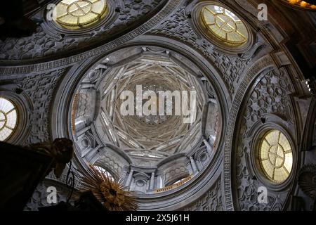 Kapelle des Heiligen Grabtuchs. Barocke Kuppel von Guarino Guarini, 17. Jahrhundert. Turin. Italien. Stockfoto