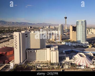 Aus der Vogelperspektive von Las Vegas in der Wüste von Nevada Stockfoto