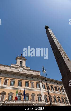 Palazzo Montecitorio, Sitz der Abgeordnetenkammer der Italienischen Republik. Italienisches Parlament. Rom, Italien, Europäische Union, EU Stockfoto