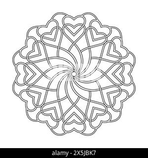 Celtic Kids Mandala Malbuch Seite für KDP Book Interior. Friedliche Blütenblätter, Fähigkeit zum Entspannen, Gehirnerlebnisse, harmonischer Hafen, friedliches Porträt Stock Vektor