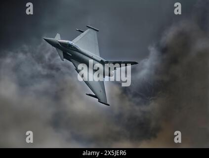 Schnelle Jets mit Dampf und Wolken Stockfoto