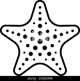 Symbol für Seestern. Vektorgrafik umreißen Stock Vektor