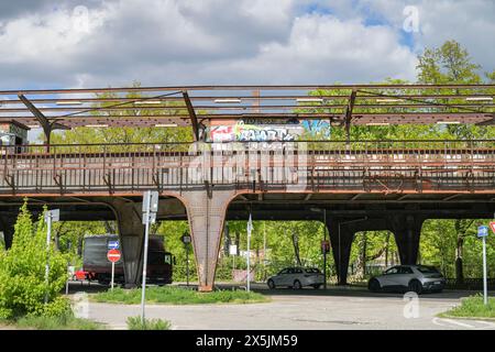 Siemensbahn, stillgelegter Bahnhof Siemenstadt, Siemensstadt, Spandau, Berlin, Deutschland Stockfoto