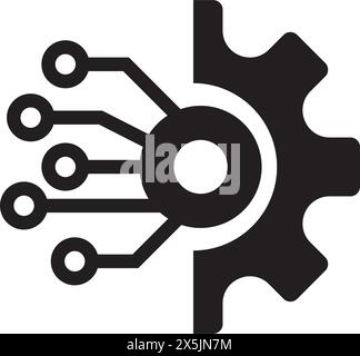 Logo-Design mit Vektorgrafik der Zahnradsymbole Stock Vektor