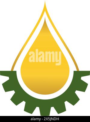 Oil and Gear Logo Vektor Illustration Vorlage Design Stock Vektor